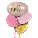 Hello Baby in Pink Foil Balloon Bouquet