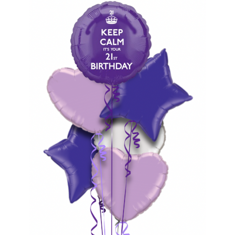Keep Calm It's Your 21st Birthday Balloon Bouquet