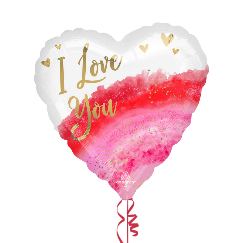 Geode Watercolour Love Heart Balloon Bouquet