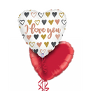 Rose gold Heart Love you Glitter Holographic Balloon Bouquet