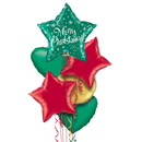 Green Star Merry Christmas Balloon Bouquet