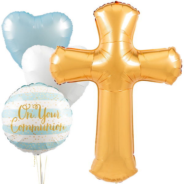 Holy Communion Blue Inflated Balloon Bouquet